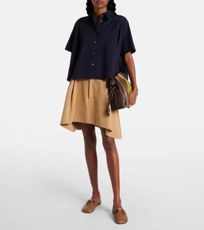 Loewe Poplin Short-sleeve Trapeze Blouse