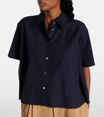 Loewe Poplin Short-sleeve Trapeze Blouse