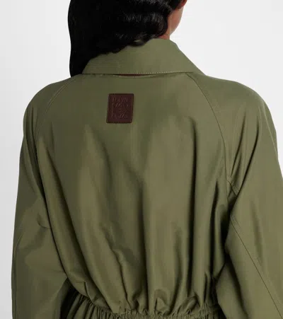 Loewe Ruched Cotton-blend Jacket In Green