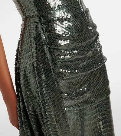 Alex Perry Draped Sequined Corset Dress