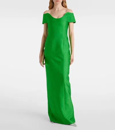Emilia Wickstead Aislinn Jacquard Maxi Dress In Green