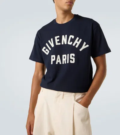 Givenchy Navy Short-sleeved T-shirt With Logo