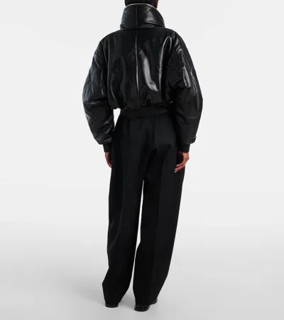 Givenchy Double Shawl-collar Leather Crop Bomber Jacket