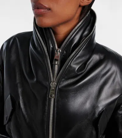 Givenchy Double Shawl-collar Leather Crop Bomber Jacket