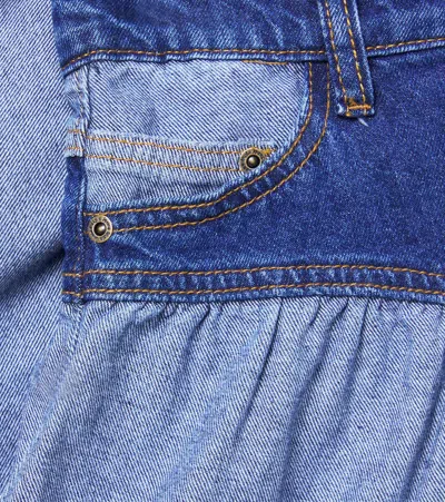 Molo Becca Paneled Denim Skirt In Blue