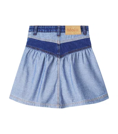 Molo Becca Paneled Denim Skirt In Blue