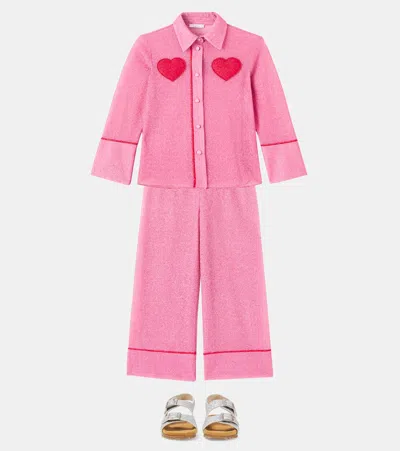 Oseree Oséree Kids Lumière Wide-leg Pants In Pink