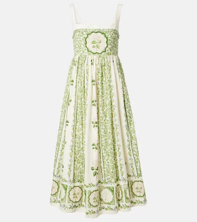 Agua By Agua Bendita Barbara Floral Cotton Midi Dress