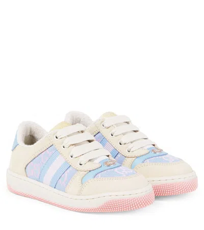Gucci Screener Gg Leather-trimmed Sneakers In Multi