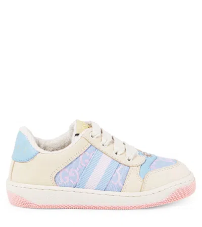 Gucci Screener Gg Leather-trimmed Sneakers In Multi