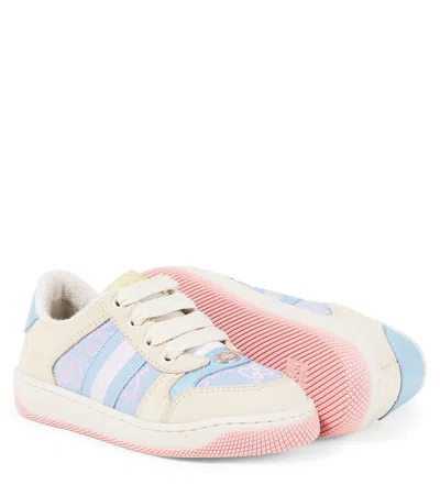 Gucci Screener Gg Leather-trimmed Sneakers In Multi