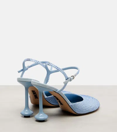 Loewe 90mm Toy Crystal-embellished Ankle-strap Pumps In Blue