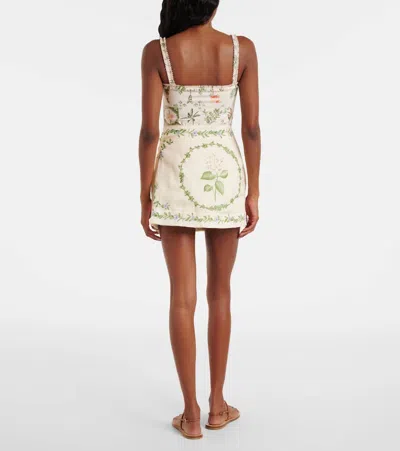 Agua By Agua Bendita Luna Floral Linen Beach Cover-up In Multi
