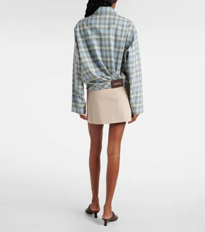 Loewe Checked Draped Jacket In Multi