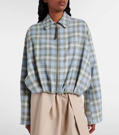 Loewe Checked Draped Jacket In Multi