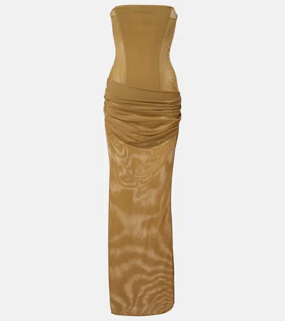 Alex Perry Sheer Strapless Corset Dress