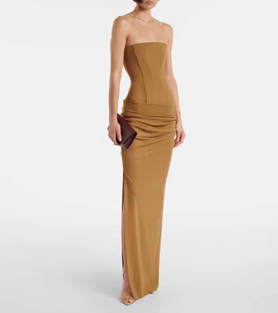 Alex Perry Sheer Strapless Corset Dress