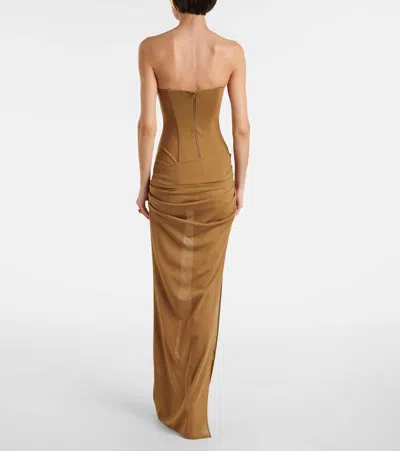 Alex Perry Sheer Strapless Corset Dress