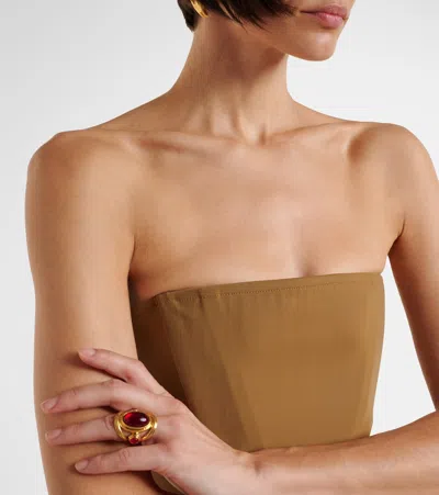 Alex Perry Sheer Strapless Corset Dress