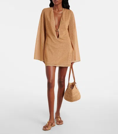 Oseree Oséree Lumière Metallic Minidress In Orange