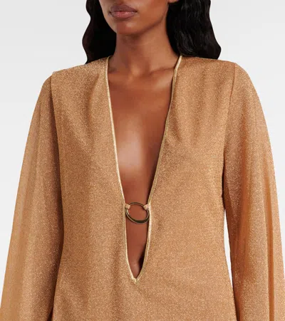 Oseree Oséree Lumière Metallic Minidress In Orange