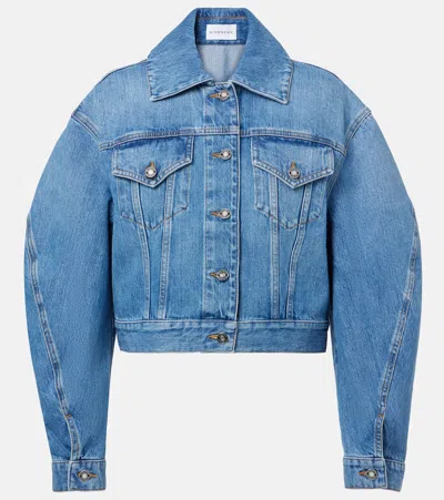 Givenchy Puffed-sleeve Denim Jacket In Blue
