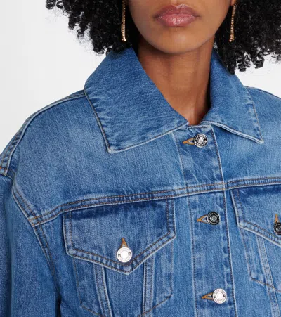 Givenchy Puffed-sleeve Denim Jacket In Blue