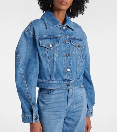 Givenchy Puffed-sleeve Denim Jacket In Blue
