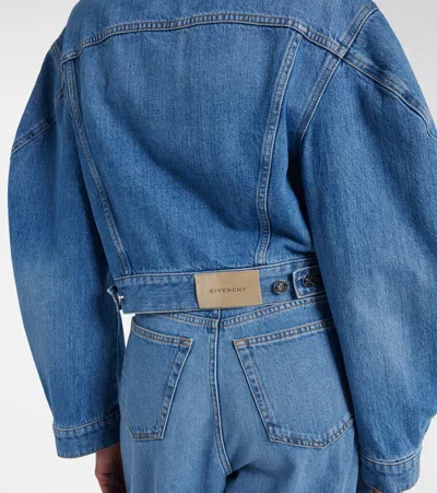Givenchy Puffed-sleeve Denim Jacket In Blue
