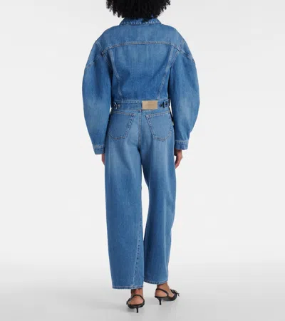 Givenchy Puffed-sleeve Denim Jacket In Blue
