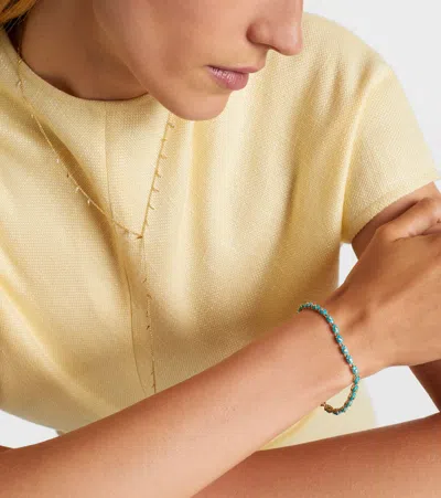 Sydney Evan Eternity 14kt Gold Bracelet With Turquoise And Diamonds
