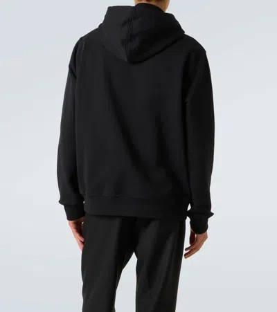 Givenchy Logo Stamp Zip-up Hooded Sweatshirt In Black