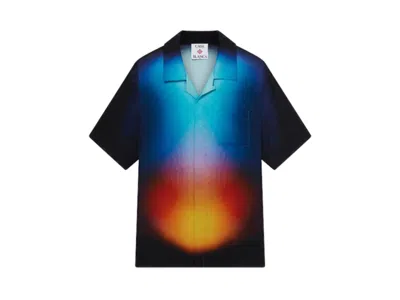 Pre-owned Casablanca Men's  Short Sleeve Cuban Collar Shirt In Gradient