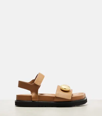 Loewe Pebble Fussbett Sandals In Soft Calfskin In Brown