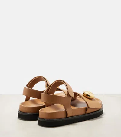 Loewe Pebble Fussbett Sandals In Soft Calfskin In Brown