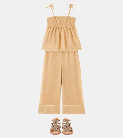 Oseree Oséree Kids Osemini Lumière Top In Brown