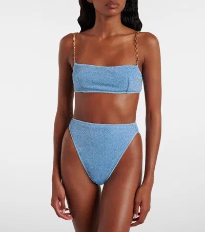 Oseree Oséree Lumière O Chain Lamé Bikini