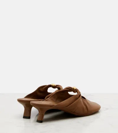 Loewe Lambskin Pebble Soft Heeled Mules 45 In Brown
