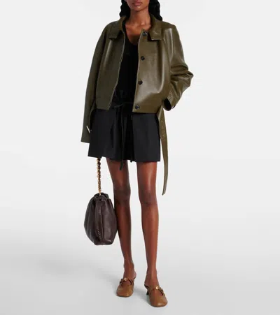 Loewe Lambskin Pebble Soft Heeled Mules 45 In Brown