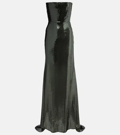 Alex Perry Sequined Corset Gown