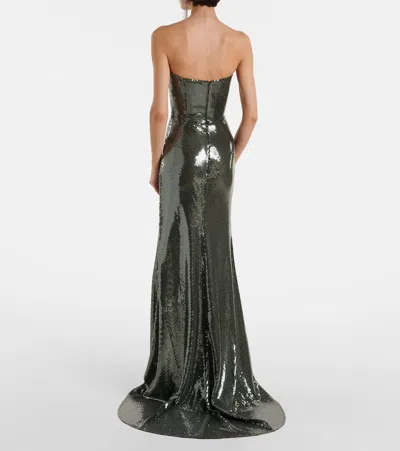 Alex Perry Sequined Corset Gown