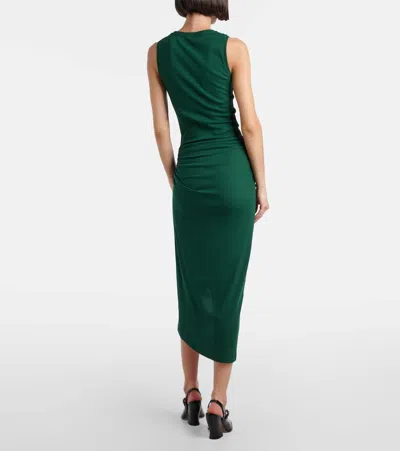 Loewe Draped Ribbed-knit Cotton-blend Midi Dress