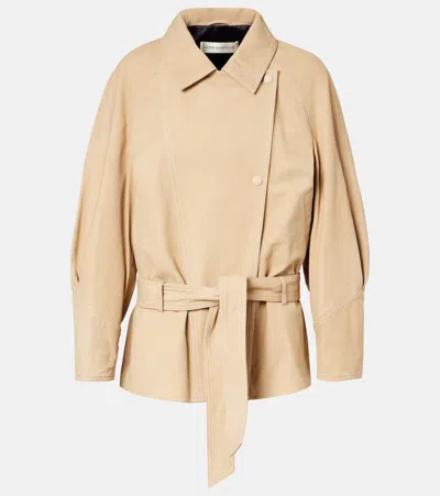 Nour Hammour Buffy Leather Jacket In Neutral