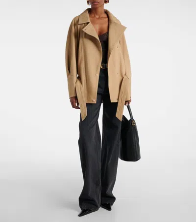 Nour Hammour Buffy Leather Jacket In Neutral