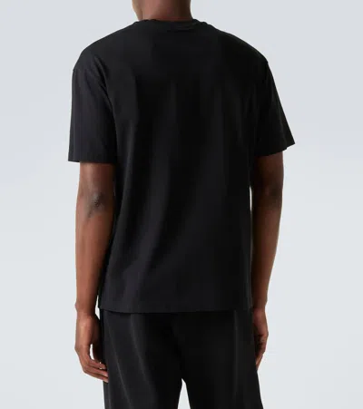 Givenchy Black Crewneck T-shirt With Logo Patch On The Front In Cotton Man