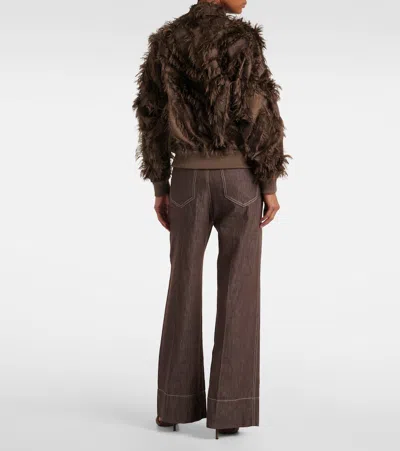 Brunello Cucinelli Feather-trimmed Bomber Jacket