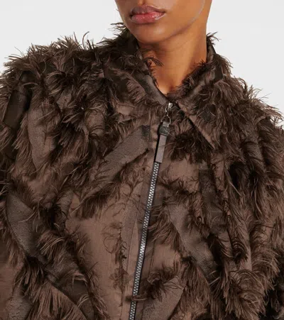 Brunello Cucinelli Feather-trimmed Bomber Jacket