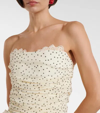 Magda Butrym Polka-dots Ruched Silk-blend Minidress