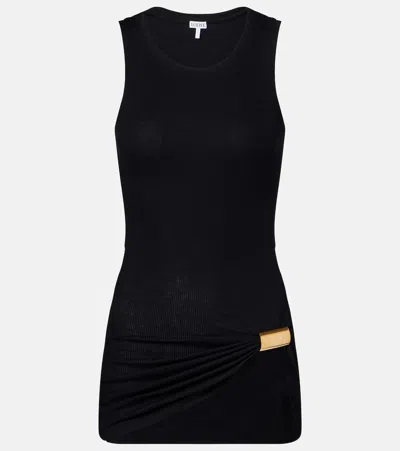 Loewe Asymmetric Draped Cotton-blend Tank Top