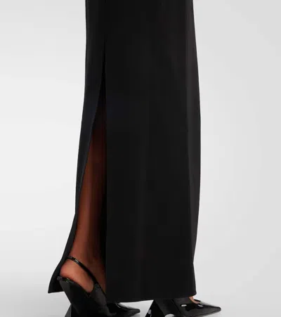 Courrèges Circle Mockneck Crepe Gown In Black